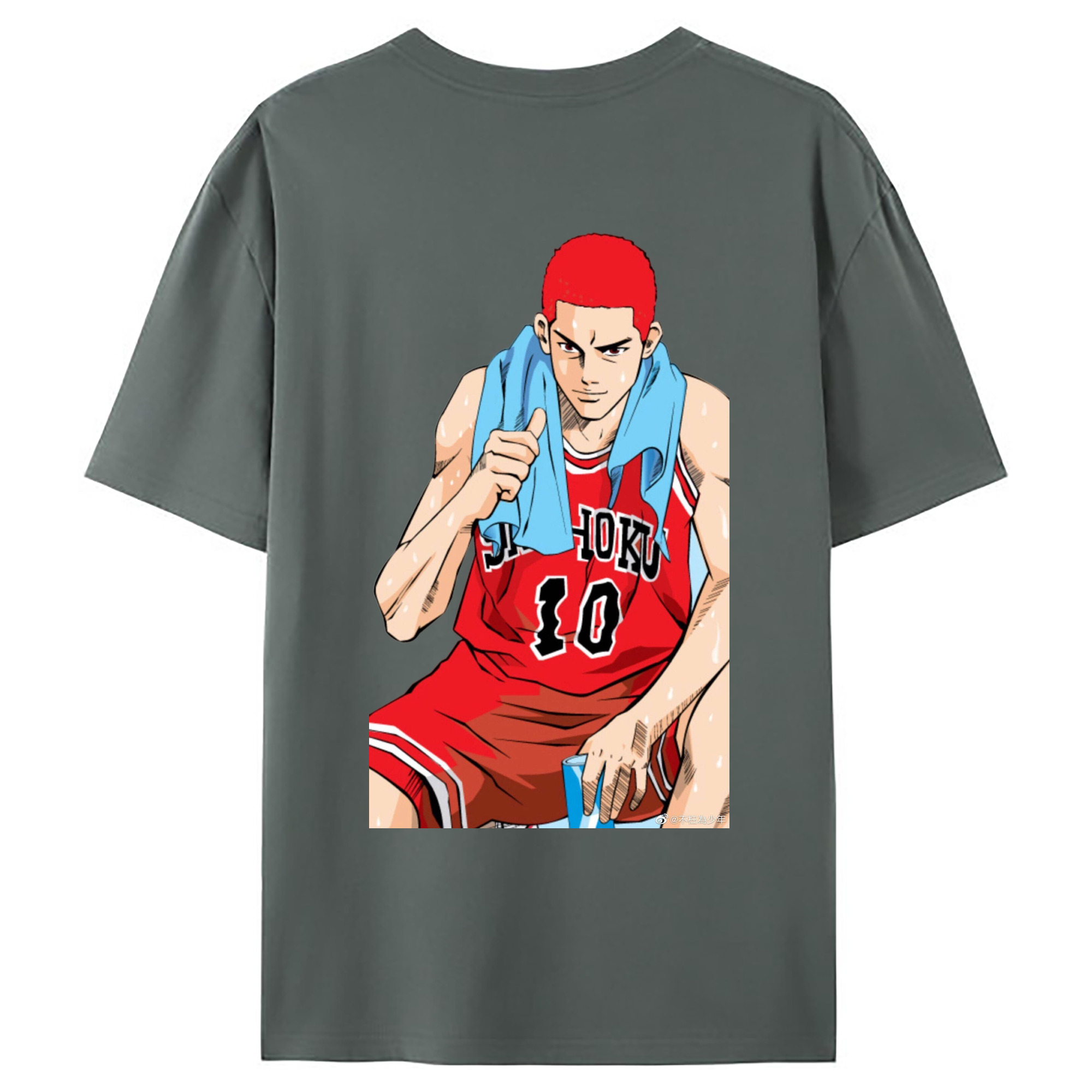 （画像用） SLAM DUNK／スラムダンク 綿100％ メンズ半袖Tシャツ（バックプリント） 通気性